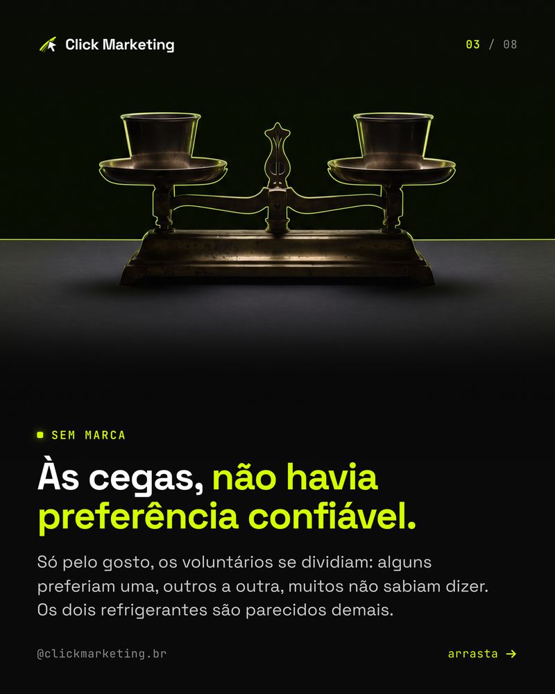 Às cegas, não havia preferência confiável.