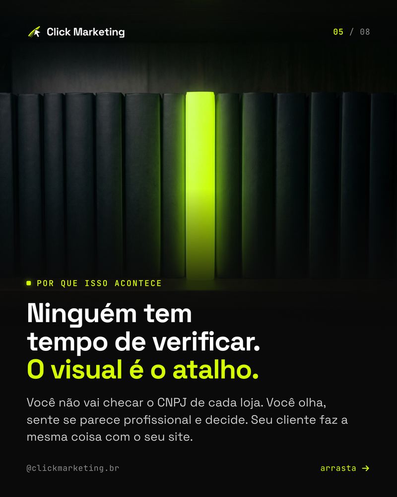 Ninguém tem tempo de verificar. O visual é o atalho.