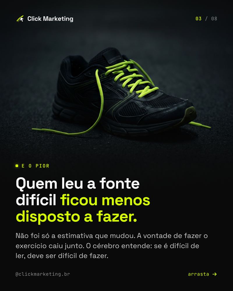Quem leu a fonte difícil ficou menos disposto a fazer.