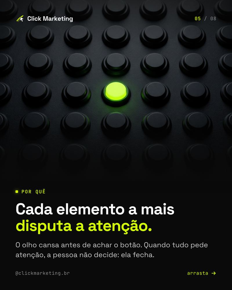 Cada elemento a mais disputa a atenção.