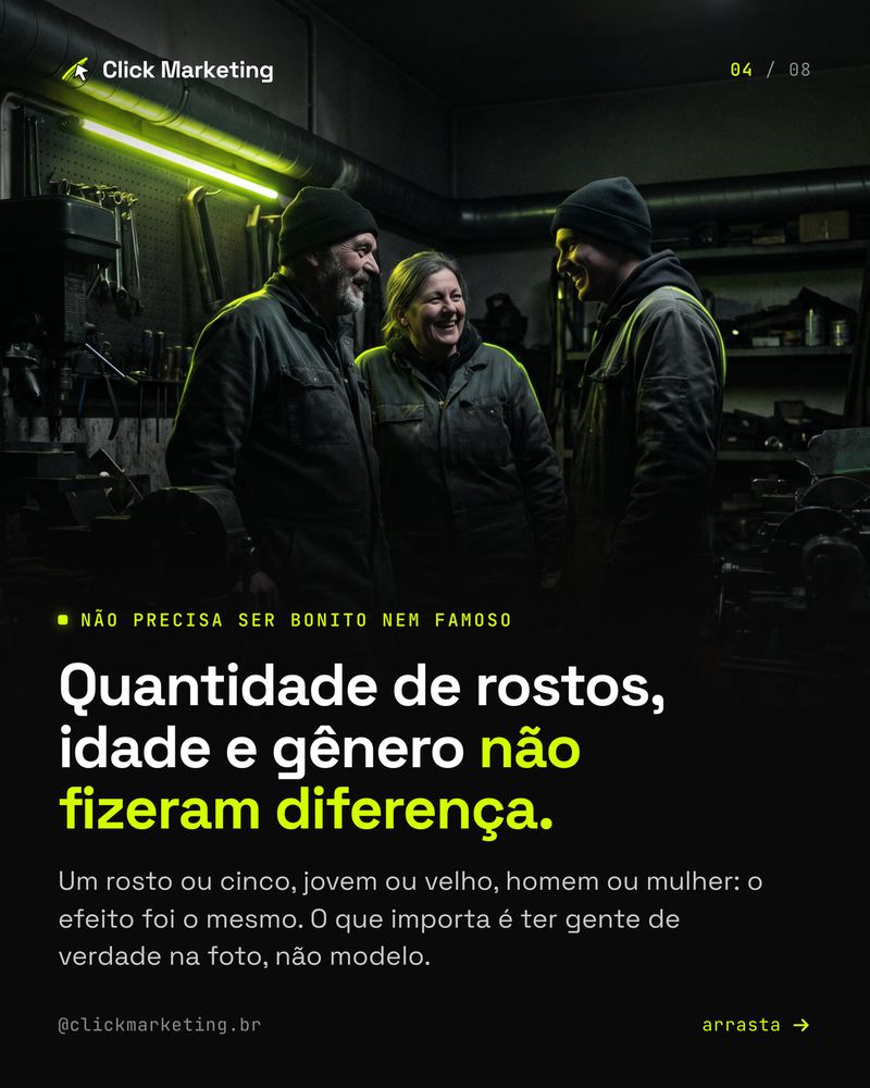 Quantidade de rostos, idade e gênero não fizeram diferença.